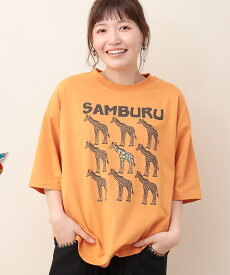 天竺アニマルフロントプリントTシャツ ／ カットソー ティーシャツ 男女兼用 半袖 クルーネック アニマル 動物 プリント ユニセックス トップス プルオーバー オーバーサイズ ゆったり シマウマ キリン ブラック ホワイト オレンジ エスニック チチカカ TITICACA