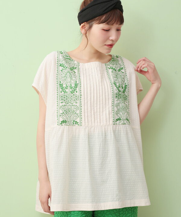 楽天市場】Rico ラクナウ刺繍プルオーバー ／ 手刺繍 ブラウス  