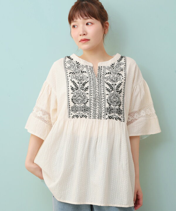 楽天市場】Rico ラクナウ刺繍チュニックプルオーバー ／ チュニック  