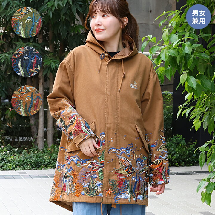 楽天市場】go slow caravan ライトキャンバスパネル刺繍モッズコート 