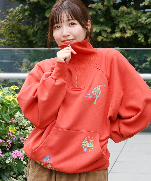楽天市場】スケッチ刺繍ハーフジッププルオーバー ／ スウェット 