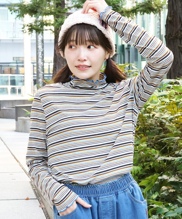 楽天市場】配色メロータートルネックインナー ／ ロングTシャツ 