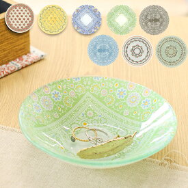 ガラスボウル【WEB限定】 ／ 直径12cm 110g お皿 プレート 食器 キッチン用品 食卓 お皿 絵皿 華やか 映える アクセサリートレイ 小物入れ インテリア ターコイズ ブルー ホワイト ナチュラル イエロー グレー グリーン os プチプラ エスニック チチカカ TITICACA