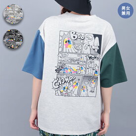ホーリーおばけコミックプリントTシャツ ／ Tシャツ ティーシャツ カットソー トップス プルオーバー メンズ レディース 春 夏 カジュアル おばけ バックプリント オーバーサイズ ビッグTシャツ 半袖 ユニセックス ミックス ブラック エスニック チチカカ TITICACA