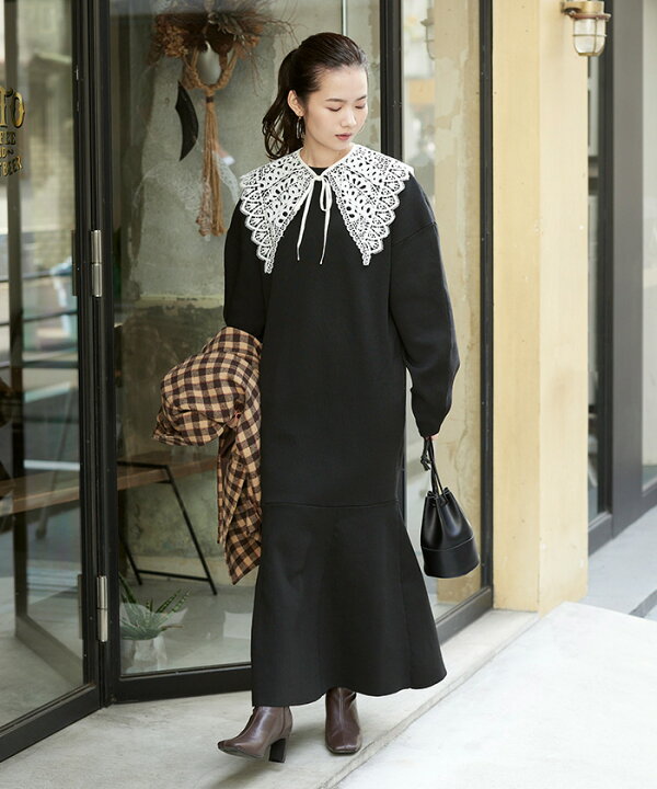 楽天市場 レースつけ襟付マーメイドニットワンピース 使い回し可能なレース素材の襟付き ワンピース レディース ロング丈 マキシ丈 ニット フレア 長袖 ボリュームスリーブ ラウンドネック シンプル Titivate ティティベイト 楽天市場 レースつけ襟付マーメイドニットワンピース 使い回し可能なレース素材の襟付き ワンピース レディース ロング丈 マキシ丈 ニット フレア 長袖 ボリュームスリーブ ラウンドネック シンプル Titivate ティティベイト