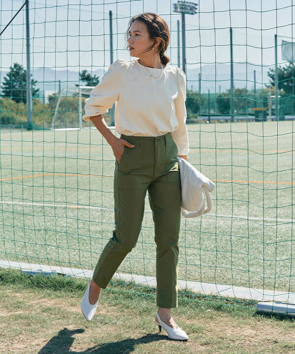 楽天市場 ベイカーテーパードパンツ 大人のカジュアルコーデに最適 ボトムス レディース パンツ ロング丈 ポケット 美脚 綿 シンプル メール便可 100 Titivate ティティベイト
