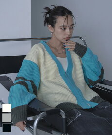 【店内全品20％OFFクーポン】12/11 1:59まで■マルチカラージップVネックカーディガン【miette ミエット】