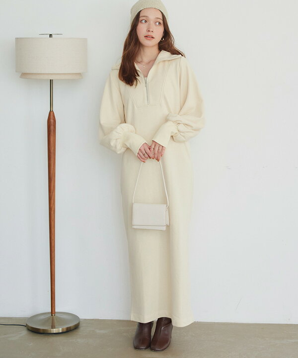 楽天市場】ジップデザインスウェットワンピース ワンピース レディース  