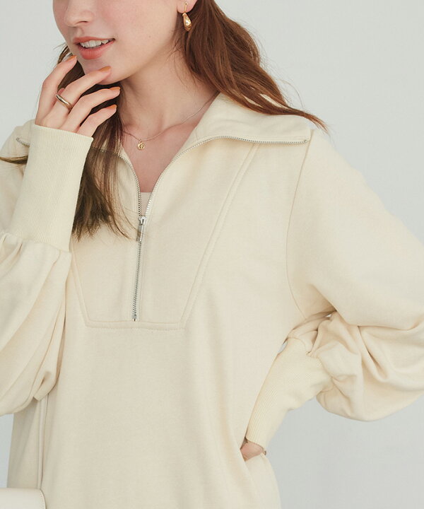 楽天市場】ジップデザインスウェットワンピース ワンピース レディース  