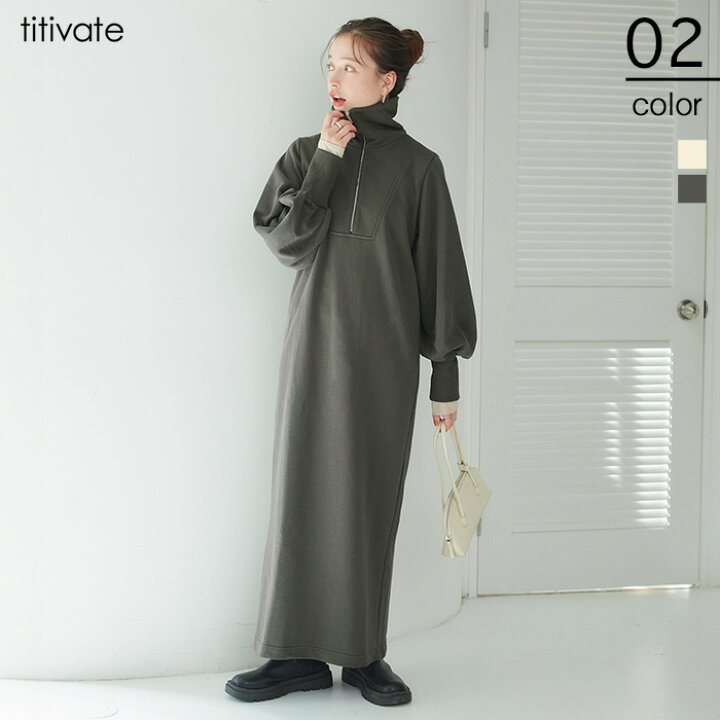 楽天市場】ジップデザインスウェットワンピース ワンピース レディース  