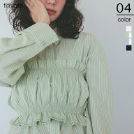 【店内全品20％OFFクーポン】4/17 9:59まで■サッカーストライプシャーリングビスチェ トップス レディー…