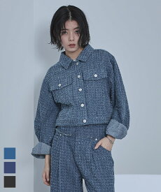 【店内全品20％OFFクーポン】12/11 1:59まで■スクラッチデニムショートジャケット【miette ミエット】