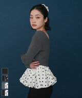 【クーポン利用で6,228円】シュシュセットペプラムドッキングニット【miette ミエット】