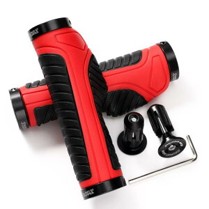 自転車グリップ 人間工学ハンドルグリップ エルゴグリップ ロックオンタイプグリップ 握りやすい 滑り止め 衝撃吸収 ゴム製 22.2mm ロードバイク/クロスバイク/マウンテンバイク