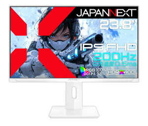 JAEXT 23.8C` IPSpl tD(1920x1080)𑜓x zCgJ[Q[~Oj^[ JN-i238G200F-SP-W 0.5ms(MPRT) DMI DP sRGB:100% DCI-P3:93% DR400 PS5