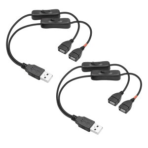 USB �X�C�b�`30cmUSB �����P�[�u�� 2���� ��҃R�[�h �f�[�^�]���Ə[�d+�[�d��p �I��/�I�t�X�C�b�`�t��, �����ȃf�X�N�����v/�t�@���̂��߂Ƀt�B�b�g���ALED���C�g�� (2��)