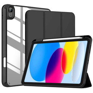 iPad 11����/10���� �P�[�X iPad�iA16�j11�C���` 2025/10.9�C���` 2022 A2696 A2757 A2777 �y�����[ �ϏՌ� �O�܂� �V���R�� �X�}�[�g�J�o�[�i�u���b�N�j