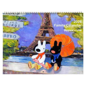 2026年壁掛けファミリーカレンダー・リサとガスパール 大判サイズ（2026年1月〜2026年12月）300102040