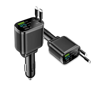 �� �[�d�� 5in1 Car Charger ������莮 �ԍڏ[�d�� �V�K�[�\�P�b�g �J�[�`���[�W���[ 5�䓯���[ �d �������ݎ��}���[�d�P�[�u��2�{ Type-C100W/ning20W LED�\���d�� iPhone16/15/14/13/12/iPa