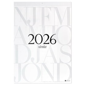 SIMPLIS STANDARD 2026 壁掛けカレンダー タイポ B3 シンプル モノトーン