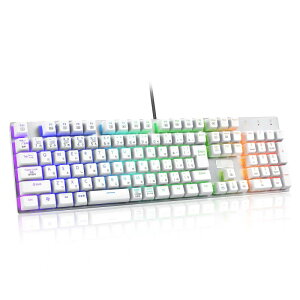 日本語配列メカニカル式ゲーミングキーボード 赤軸・青軸を採用 フルサイズ109キー Type-C USB有線接続 全キー防衝突 RGB発光LEDバックライト付き Windows/Mac OS対応 オフィス/ゲーム用JP
