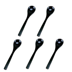 若泉漆器 割烹漆器 黒塗茶碗蒸しスプーン 5本組1-772-13