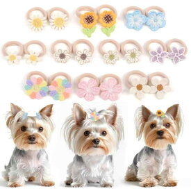 犬 ゴム リボン 可愛い 蝶結び お花 カラフル アクセサリー 髪飾り 猫 犬用 小動物用 ペット