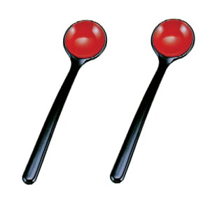 若泉漆器 割烹漆器 黒内朱ピーナッツスプーン(小) 2本組1-772-15