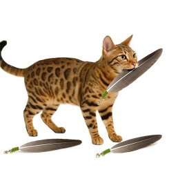 猫じゃらし 羽根のおもちゃ 天然素材