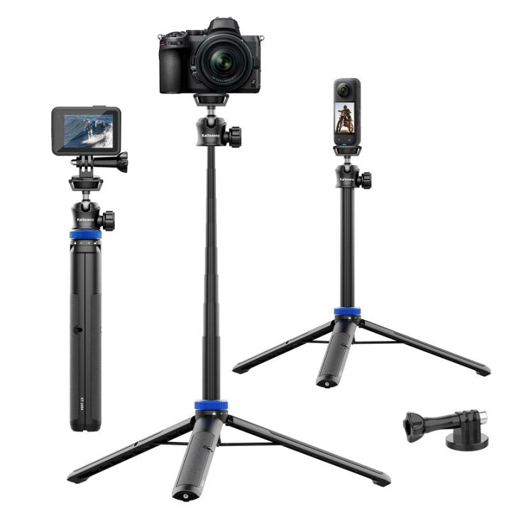 楽天市場】Goproカメラ用自撮り棒三脚、157cm伸縮式三脚スタンド、360 