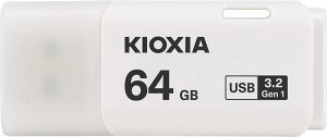 64GB USB������ USB3.2 Gen1 KIOXIA �L�I�N�V�A TransMemory U301 �L���b�v�� �z���C�g �C�O���e�[�� LU301W064GG4