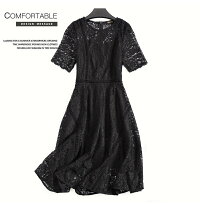 【送料無料】総レースワンピース清楚系お姫様ドレスプリンセルドレスフレアミディアム丈パーティードレス♪レディースセレブ満点♪半袖春夏結婚式ドレス二次会ショート丈ミディアム丈フレアパーティードレス披露宴上品さお呼ばれP01Jul16