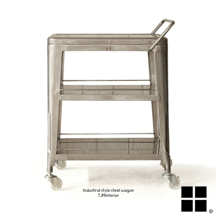 楽天市場】1601 ワゴン クリアー シルバー ブラック スチールワゴン  