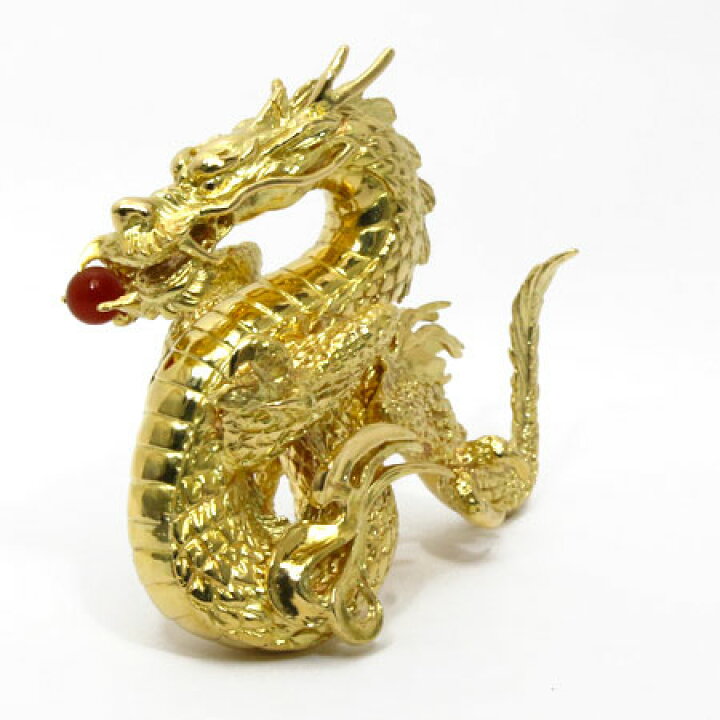 楽天市場 送料無料 中古 龍 置物 K18 めのう 竜 リュウ ドラゴン 18金 男性 女性 メンズ レディース インテリア 赤瑪瑙 辰年 開運 ゴールド 縁起物 ｒ ｋ リサイクルキング