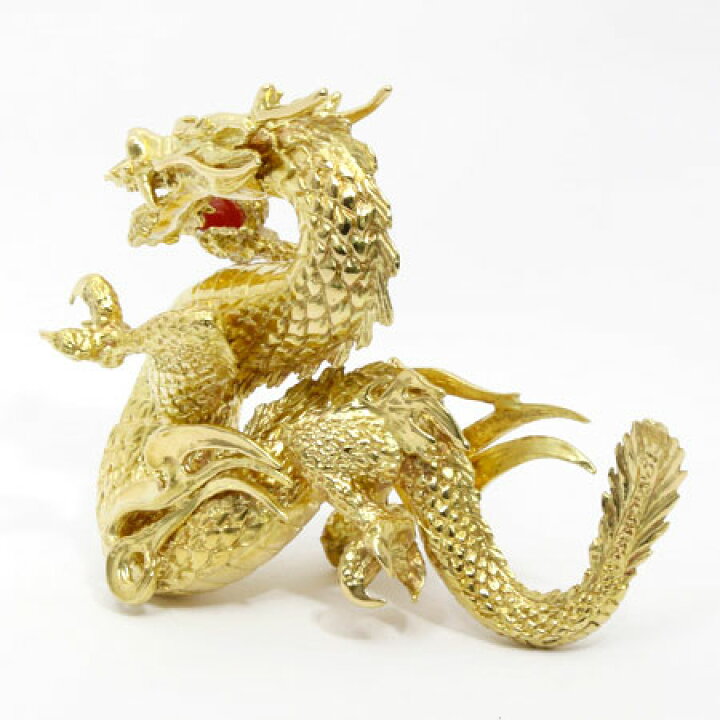 楽天市場 送料無料 中古 龍 置物 K18 めのう 竜 リュウ ドラゴン 18金 男性 女性 メンズ レディース インテリア 赤瑪瑙 辰年 開運 ゴールド 縁起物 ｒ ｋ リサイクルキング