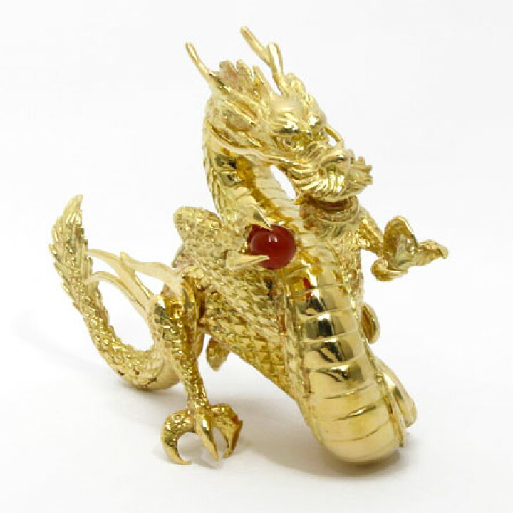 楽天市場 送料無料 中古 龍 置物 K18 めのう 竜 リュウ ドラゴン 18金 男性 女性 メンズ レディース インテリア 赤瑪瑙 辰年 開運 ゴールド 縁起物 ｒ ｋ リサイクルキング