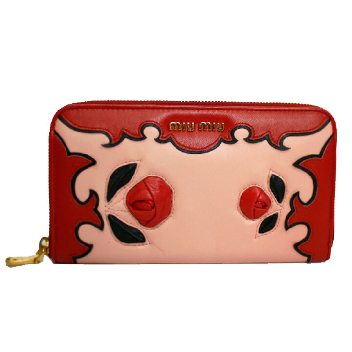 楽天市場】【送料無料】【中古】MIUMIU ラムスキン ラウンドファスナー 