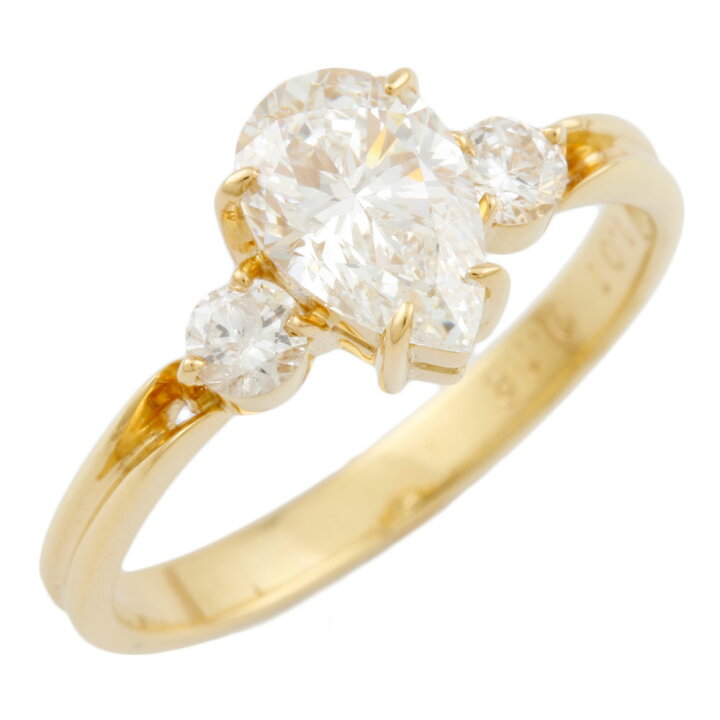 楽天市場 送料無料 中古 K18 リング 指輪 10 5号 ダイヤモンド 1 01ct ダイヤモンド 0 18ct ドロップ 婚約指輪 エンゲージリング プロポーズ 18金 K18ゴールド レディース メンズ おしゃれ かわいい ギフト プレゼント ｒ ｋ リサイクルキング
