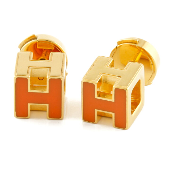 楽天市場】【送料無料】【中古】 HERMES エルメス ピアス Hキューブ  