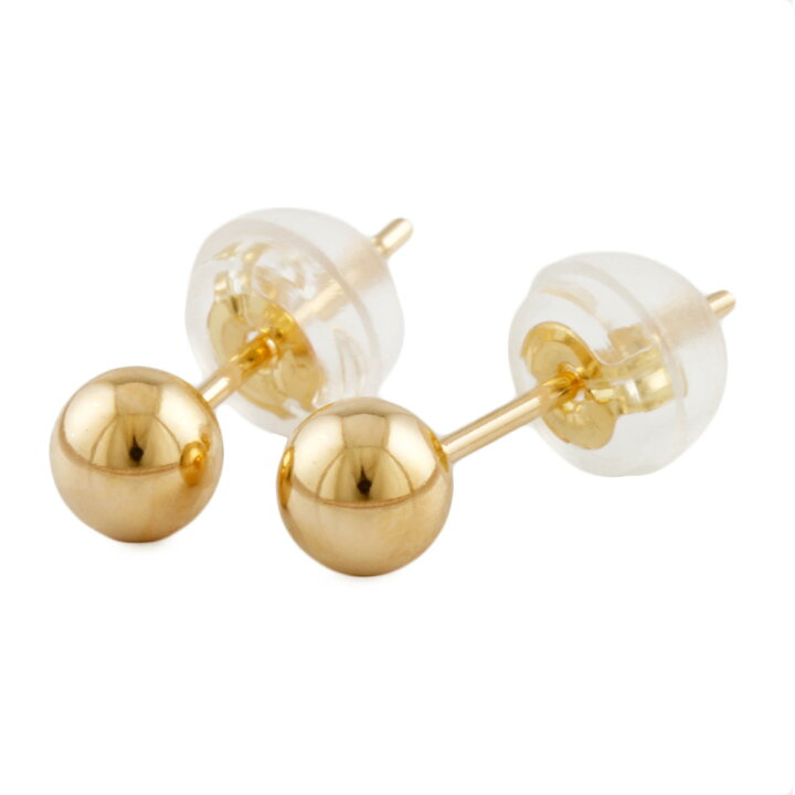 楽天市場】新品 K18 ピアス 丸玉 4mm ボール ゴールド レディース 