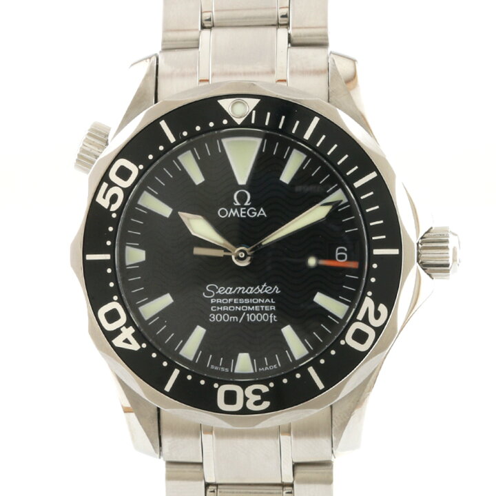 楽天市場 送料無料 中古 Omega オメガ Ss 腕時計 300m シーマスター 2252 5 シルバー ブラック メンズ おしゃれ かっこいい おすすめ ギフト プレゼント ステンレススチール Sh Bim ｒ ｋ リサイクルキング