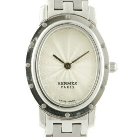 【限界値下げ祭3-OF】 エルメス HERMES クリッパーオーバル 腕時計 時計 SS CO1.210 レディース 中古