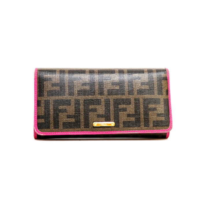 楽天市場】【送料無料】【中古】 FENDI フェンディ 長財布 ズッカ  