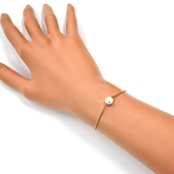 楽天市場】K18 ブレスレット パール ゴールド レディース かわいい 18  