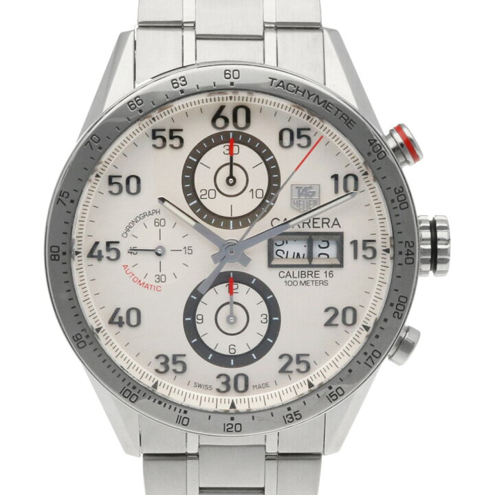 楽天市場 送料無料 中古 Heuer タグホイヤー Ss 腕時計 カレラ クロノ キャリバー16 Cv2a11 シルバー ホワイト メンズ おしゃれ かっこいい おすすめ ギフト プレゼント ステンレススチール Sh Bim ｒ ｋ リサイクルキング