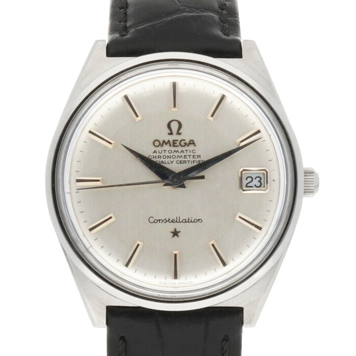 楽天市場 送料無料 中古 Omega オメガ Ss 腕時計 コンステレーション Cライン クロノメーター シルバー ブラック メンズ おしゃれ かっこいい おすすめ ギフト プレゼント ステンレススチール レザー Sh Bim ｒ ｋ リサイクルキング