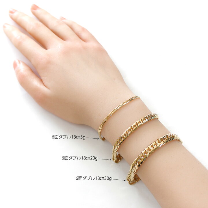 楽天市場】喜平 ブレスレット 6面ダブル 6DCW 20cm 約30g 留め具 中  