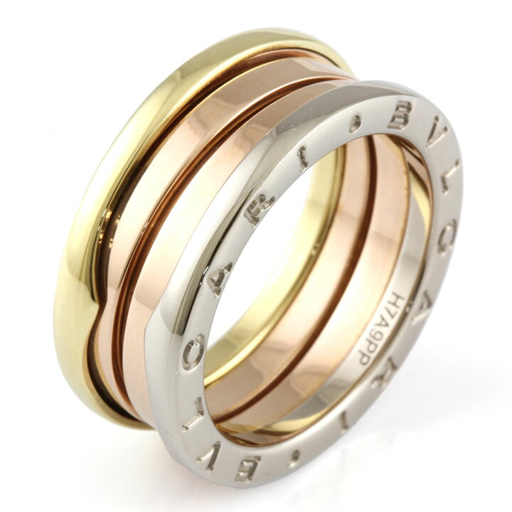楽天市場】【送料無料】【中古】 BVLGARI ブルガリ K18 PG WG リング 