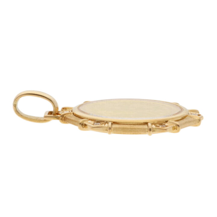 楽天市場】K24 K18 コインペンダント ダイヤモンド D0.05 マン島  