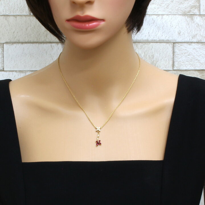 楽天市場】ポーラ POLA ネックレス 18金 K18ゴールド ルビー0.50ct 